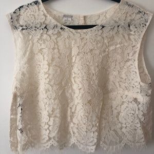 BHLDN Anthropologie Jenny yoo Cleo lace crop top